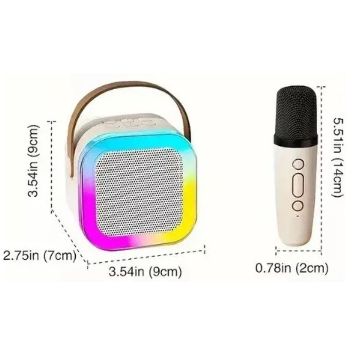 Micrófono Karaoke - Mini Altavoz LED - Imagen 2